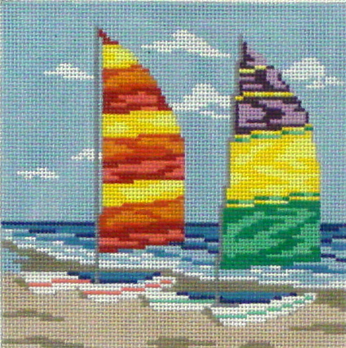 Beached "Cats" (handpainted by Needle Crossing) 18*701