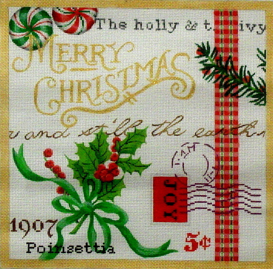 Christmas Collage II (Handpainted by Kate Dickerson Needlepoint Collection) 18*PL-370