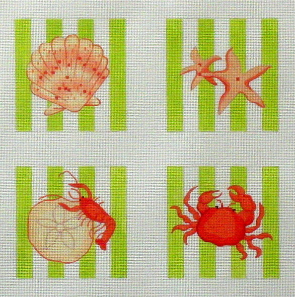 Shell Coasters (Handpainted by Kate Dickerson Needlepoint Collection) Shell Coasters (Handpainted by Kate Dickerson Needlepoint Collection)