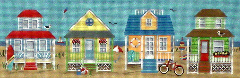 Beach Houses (Hand painted canvas by Susan Roberts) 18*1164