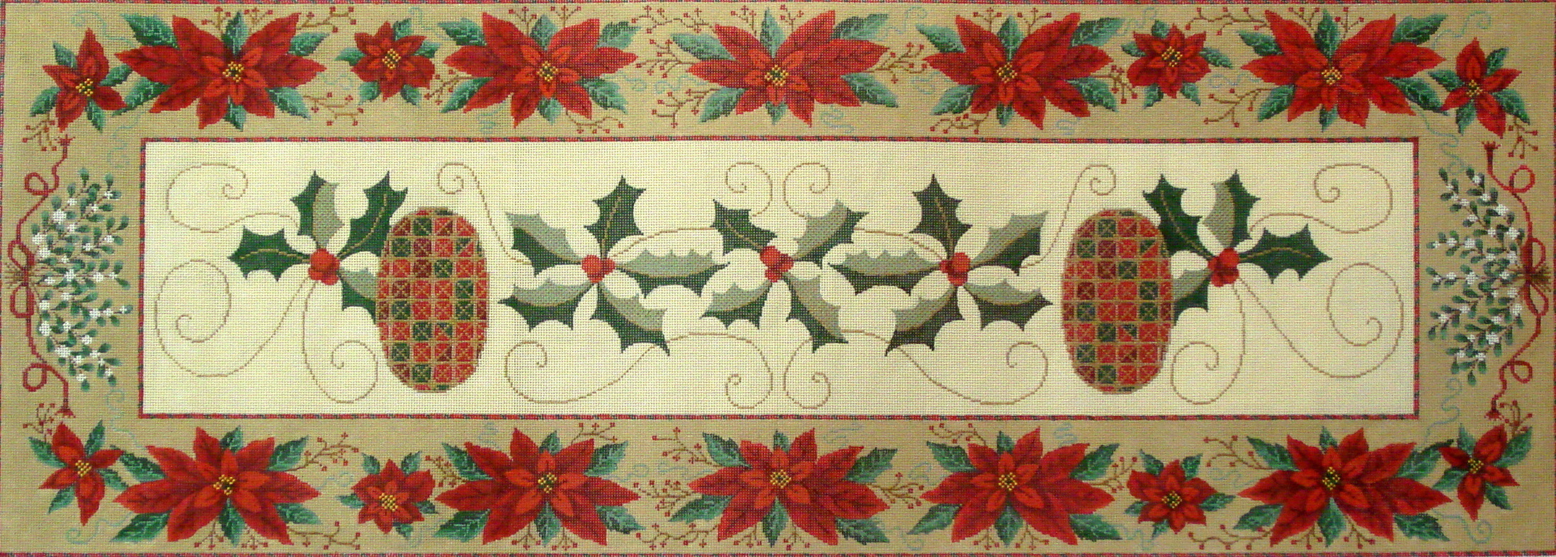 Christmas Table Runner (A Needlepoint Alley canvas exclusive) 18*NPA