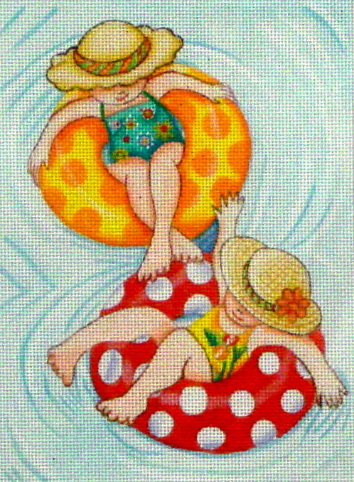 Inner Tube Girls (hanpainted by Mary Engelbreit) 18*ME-BH01