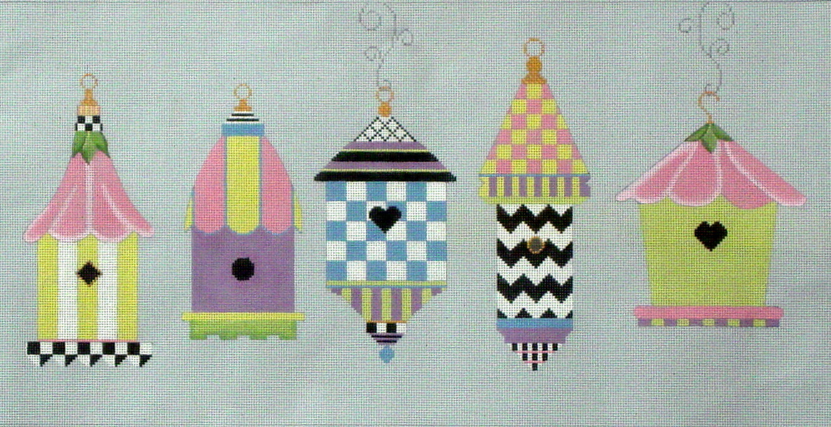 Summer Bird Houses, includes Stitch Guide (Handpainted from Sew Much Fun) 18*0002
