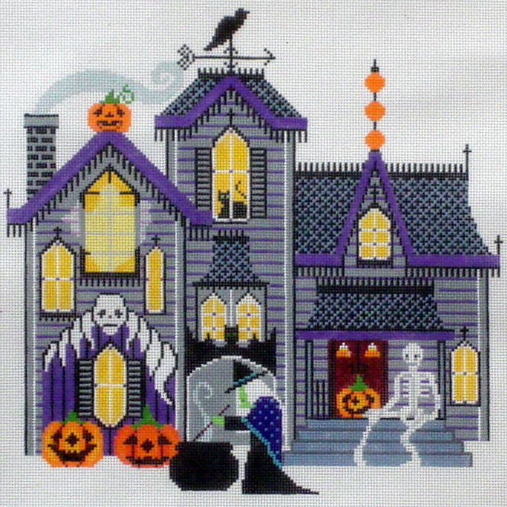 Halloween Manor (handpainted by Shelley Tribbey) 18*H910