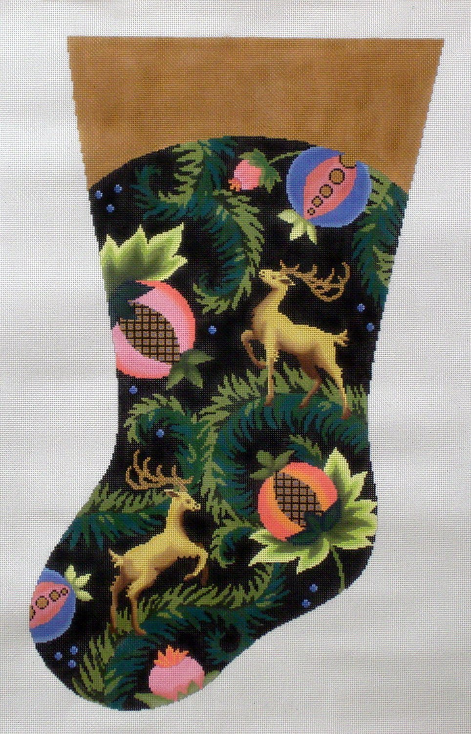 Royal Stag Stocking (Handpainted by Fleur de Paris) Royal Stag Stocking (Handpainted by Fleur de Paris)