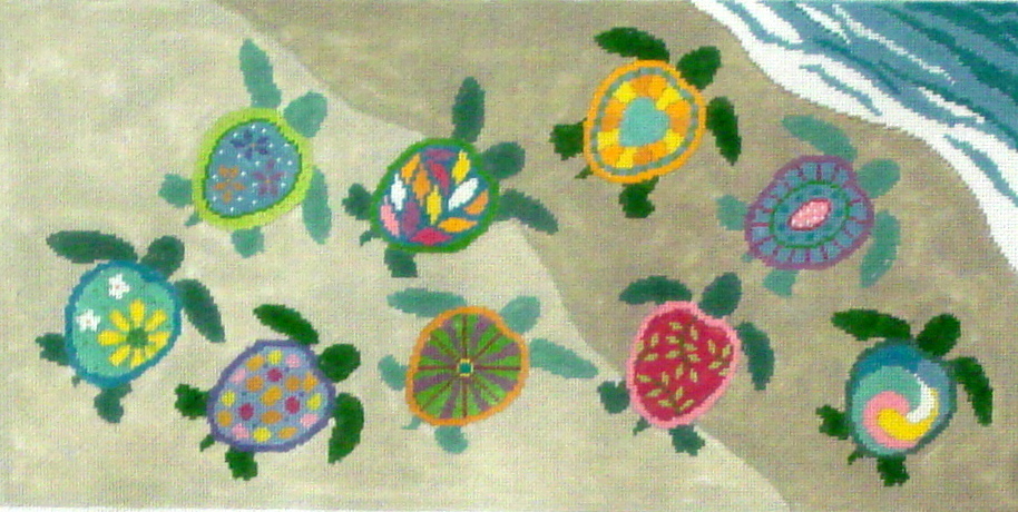 Painted Turtles First Swim (handpainted by Susan Roberts) 18*1171