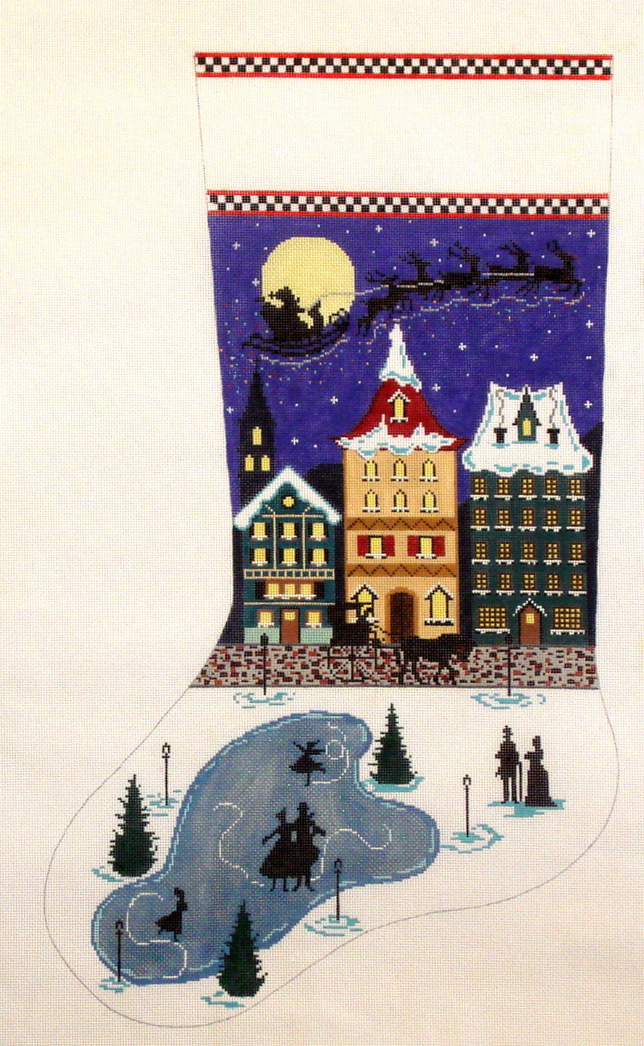 Santa's Midnight Ride Stocking (Hand Painted from The Merideth Collections) Santa's Midnight Ride Stocking (Hand Painted from The Merideth Collections)