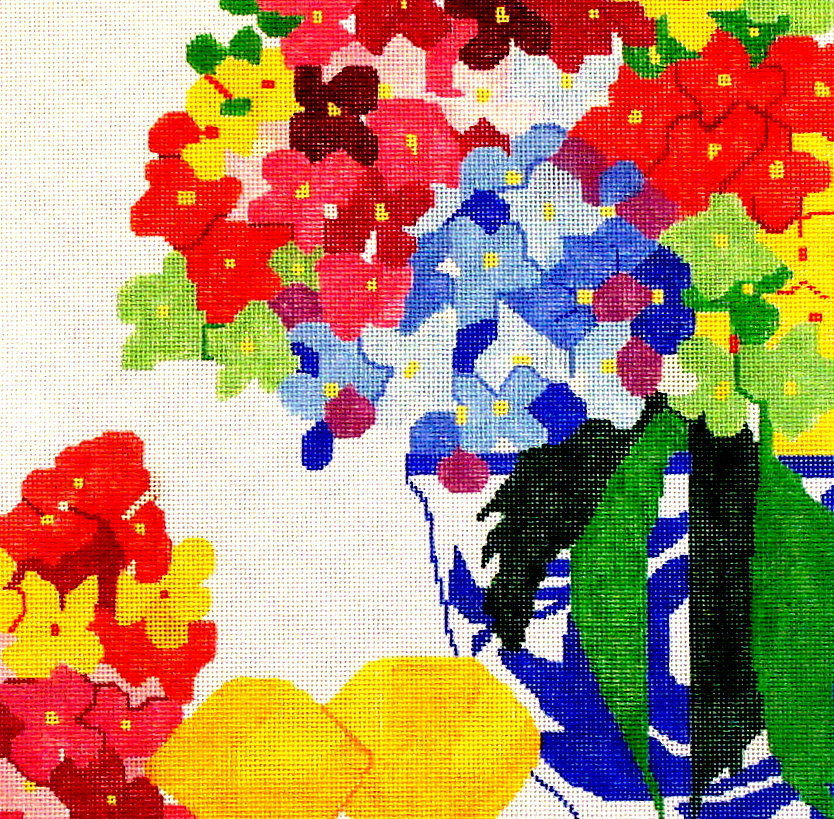 Hydrangea Party (handpainted by Jean Smith) 18*13
