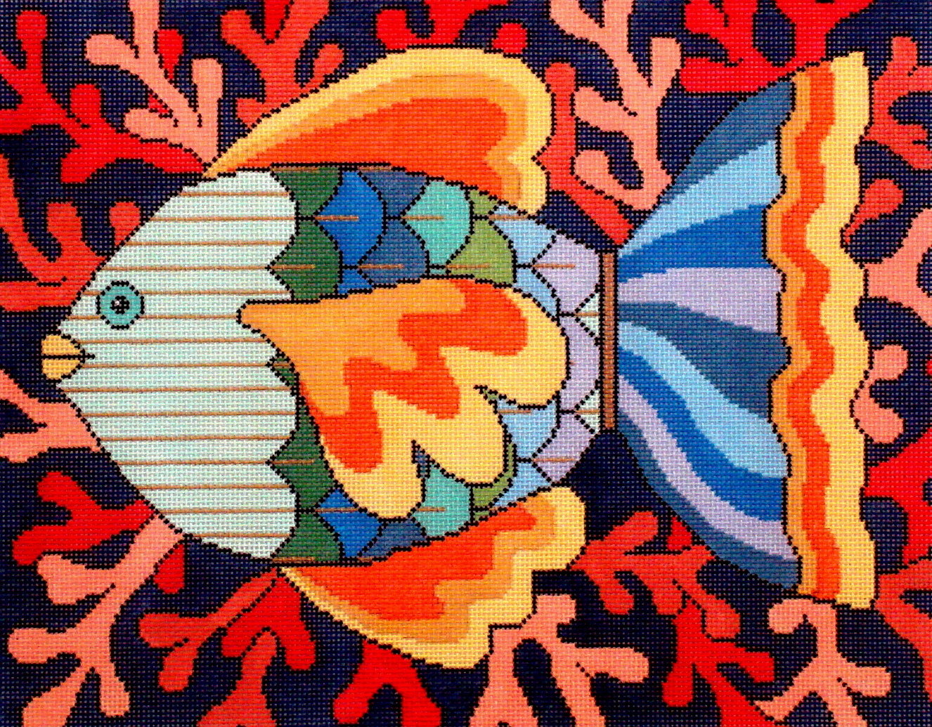 Colorfull Fish (Hand Painted by JP Needlepoint) 18*520
