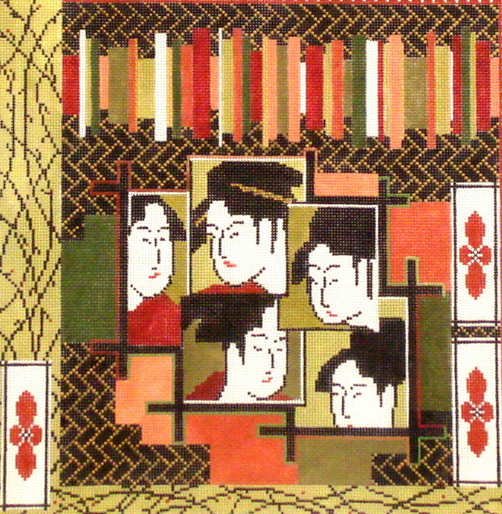 Asian Woman (Hand Painted from Mindy's Needlepoint Factory) Asian Woman (Hand Painted from Mindy's Needlepoint Factory)