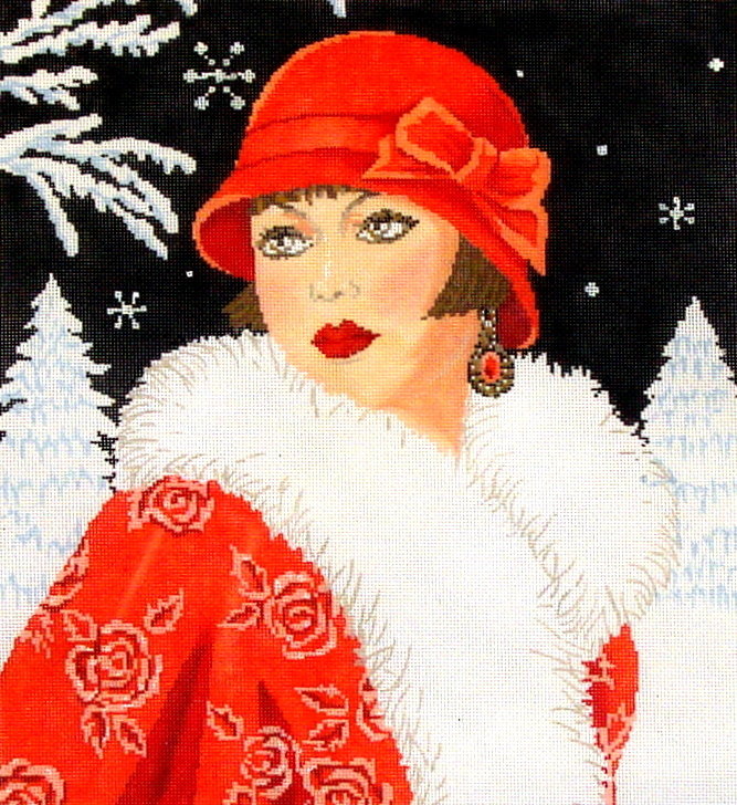 Lady Winter, Art Deco (hand Painted From Meredith Collection 