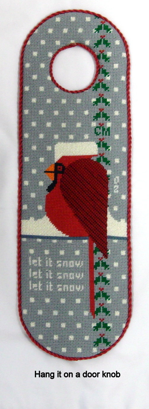Cool Cardinal (Hand Painted Needlepoint by Merideth Collection)
