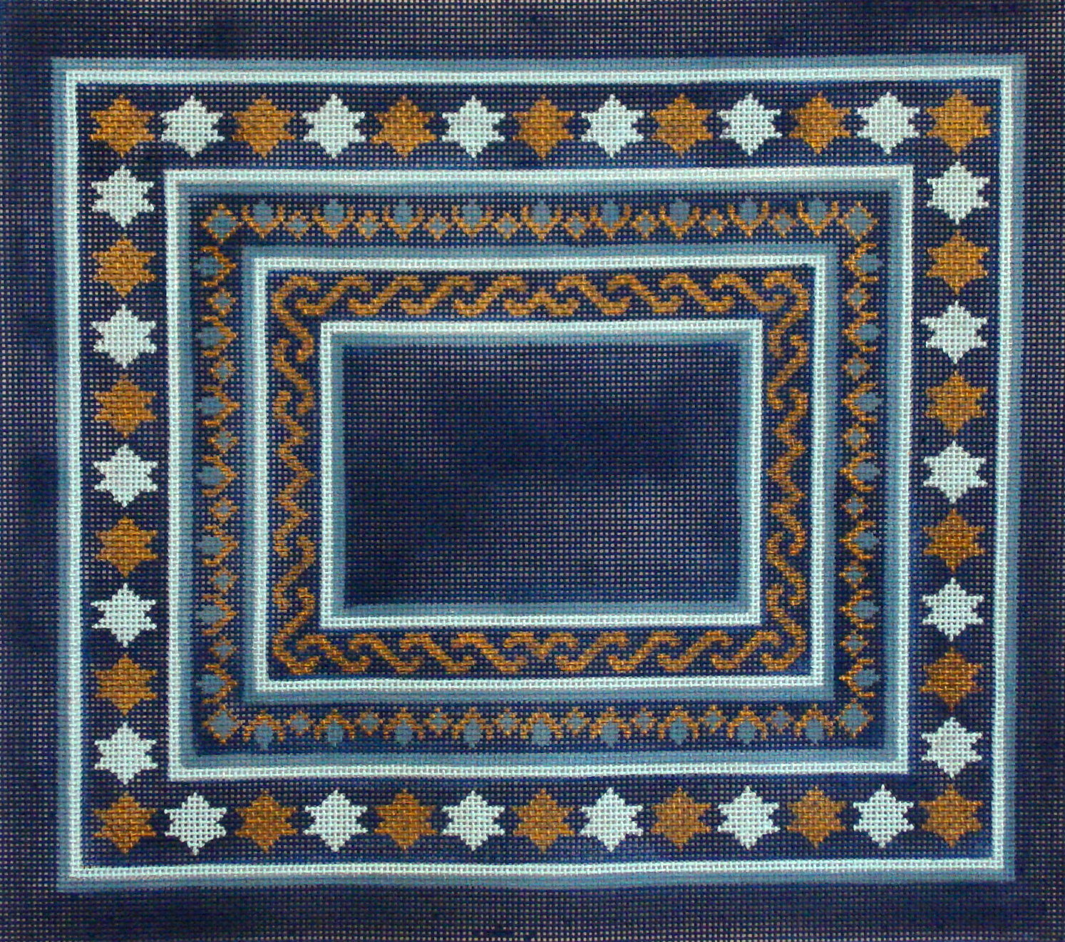 Star of David, Blue/Gold (handpainted by Alice Peterson 18*EA-113