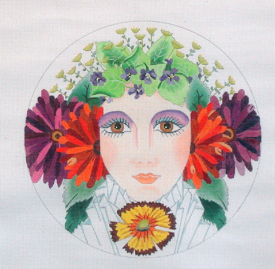 Floral Girl Summer (handpainted by Dede) 19*ED-17149