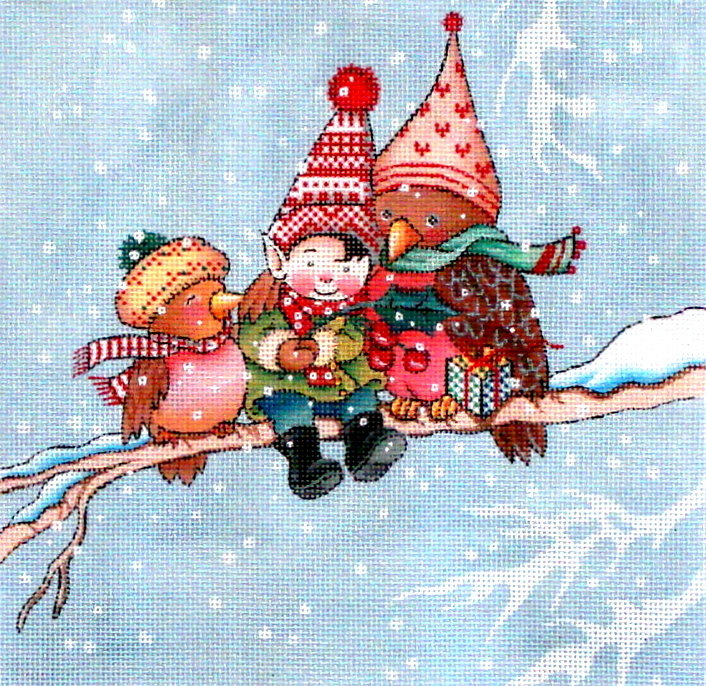 Christmas Branches (handpainted needlepoint canvas by Mary Engelbreit) 19*ME-CH06