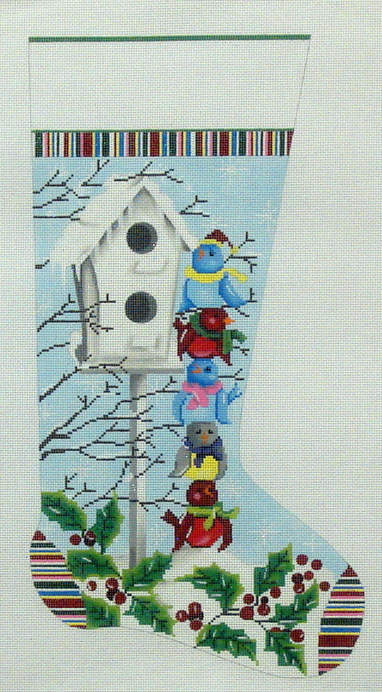 Birdies Stocking (Handpainted by Alice Peterson Company) 18*2317