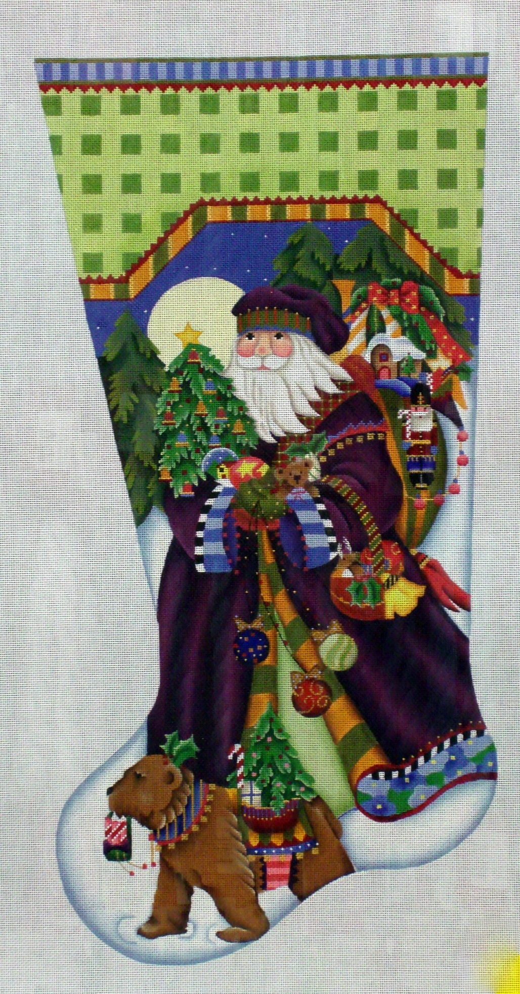 Fancy Santa Stocking (handpainted by Melissa Shirley Designs) 18*761