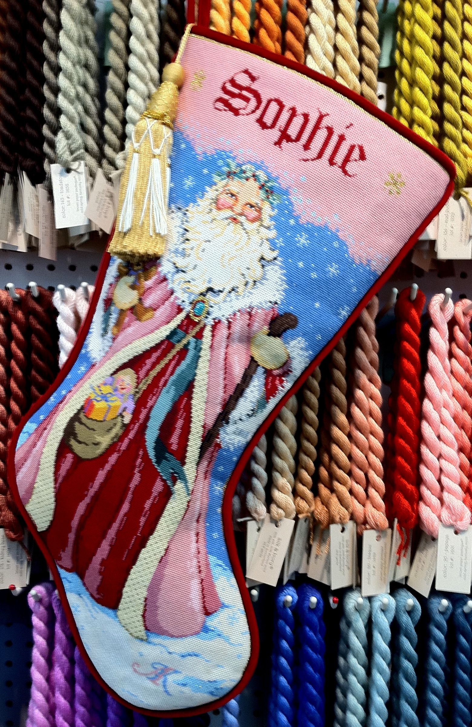 Father Christmas Stocking (Handpainted by Sandra Gilmore Designs)