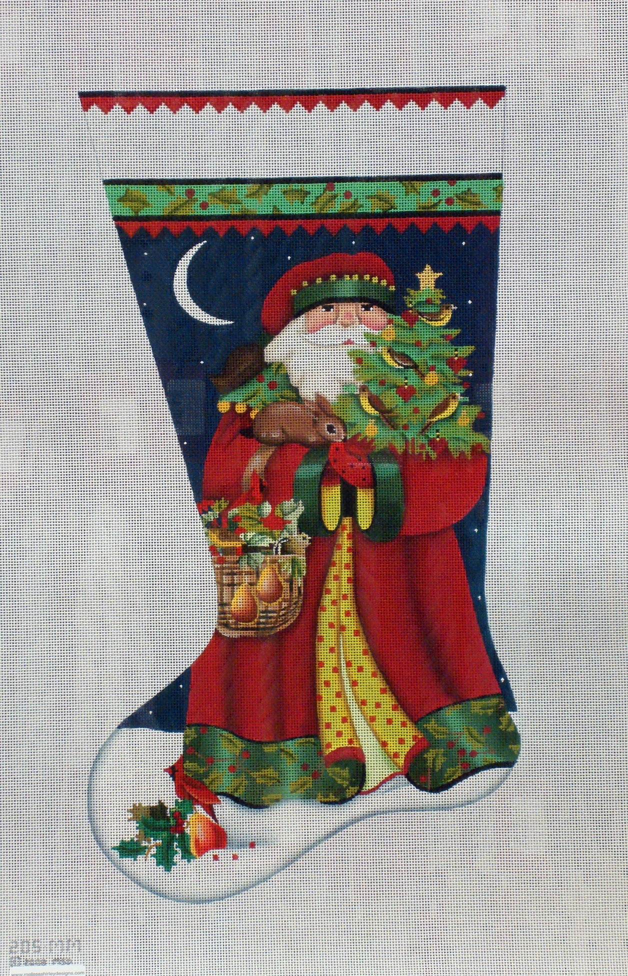 Forest Santa Stocking (Handpainted by Melissa Shirley) 18*205MM
