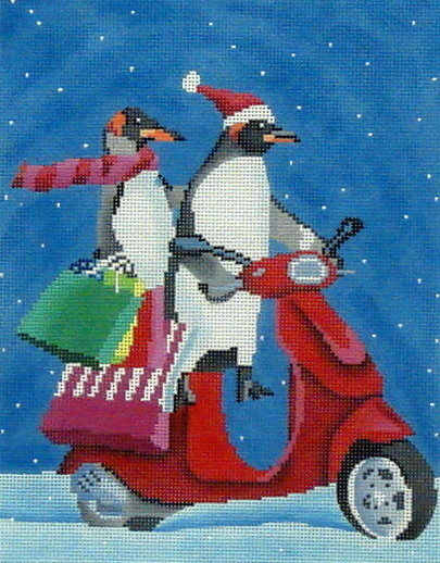 Penguins on Scooter Shopping (Handpainted by Scott Church) Penguins on Scooter Shopping (Handpainted by Scott Church)