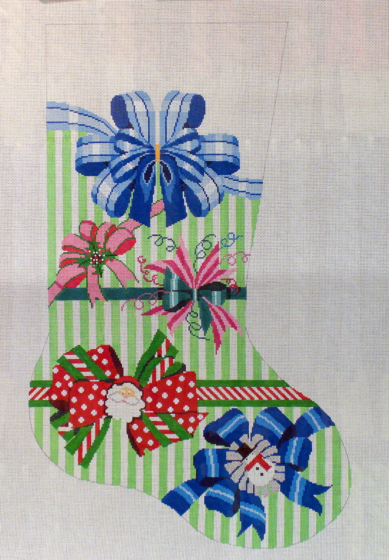 Perfect Hoiday Bow Stocking (Handpainted by Shelly Tribbey Designs) 18*CS655
