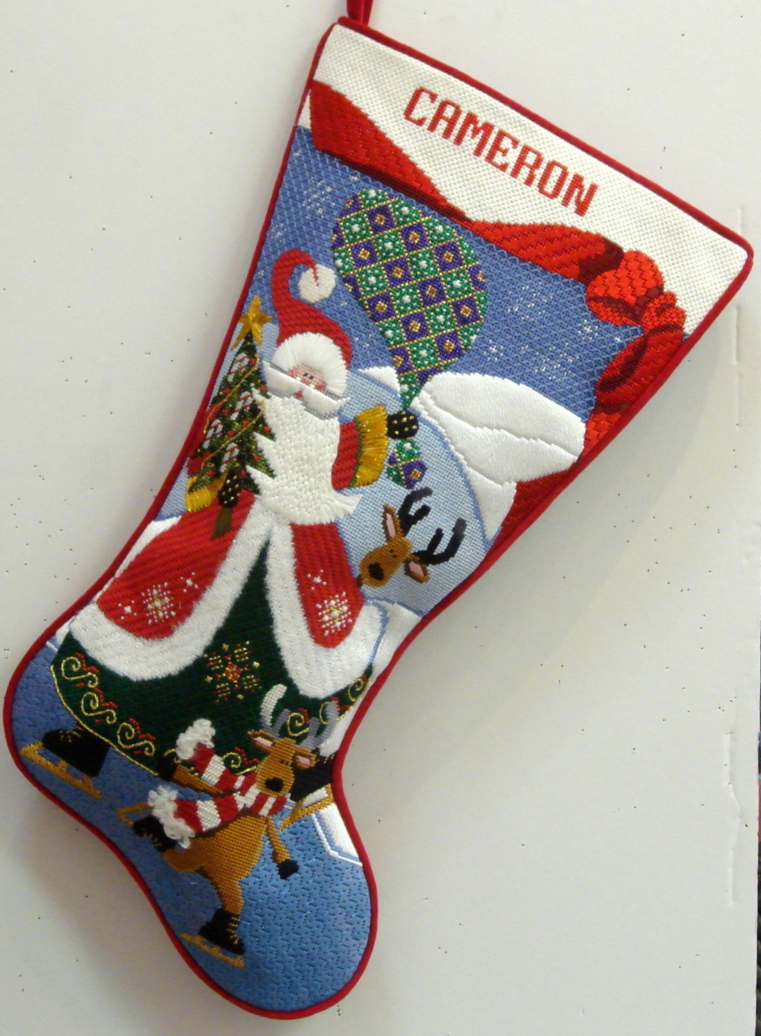 Skating with Santa (Handpainted by Rebecca Wood Designs)