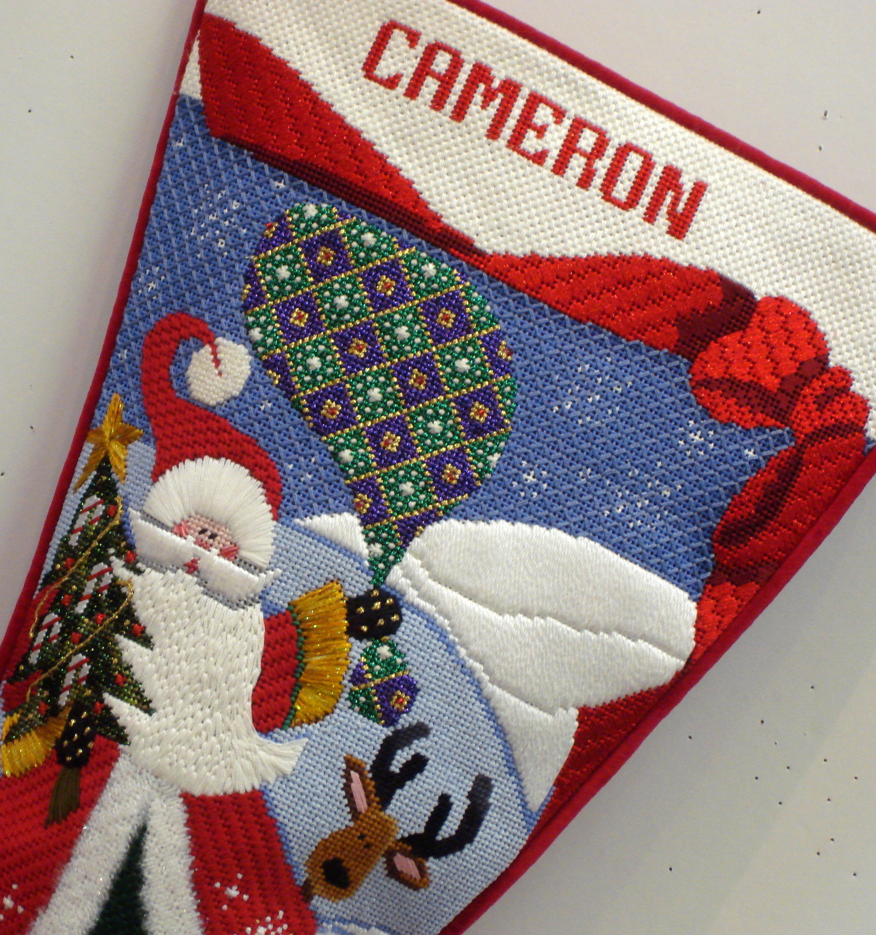 Skating with Santa (Handpainted by Rebecca Wood Designs)