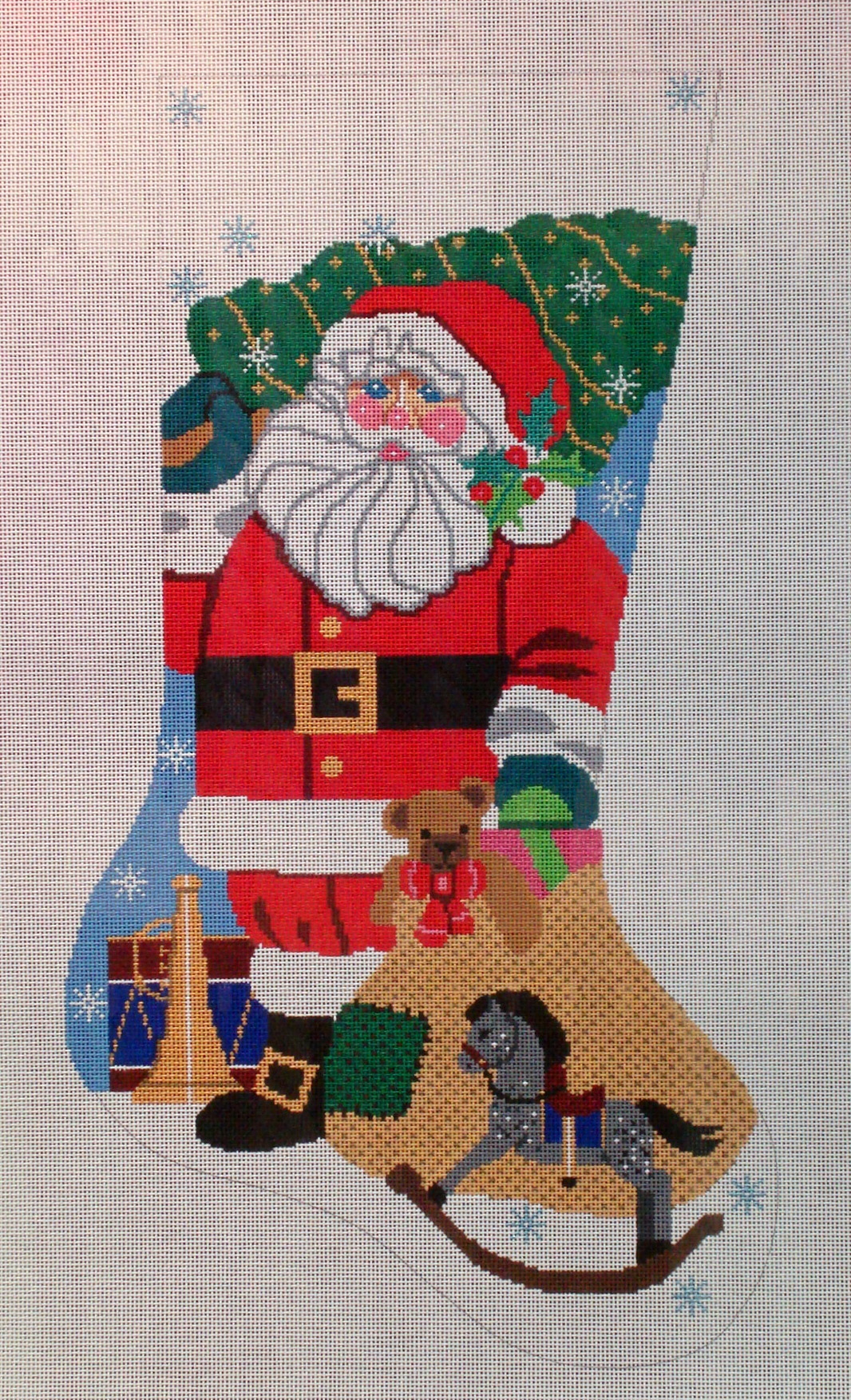 Traditional Santa Stocking (Handpainted by Shelly Tribbey Designs) 18*CS19