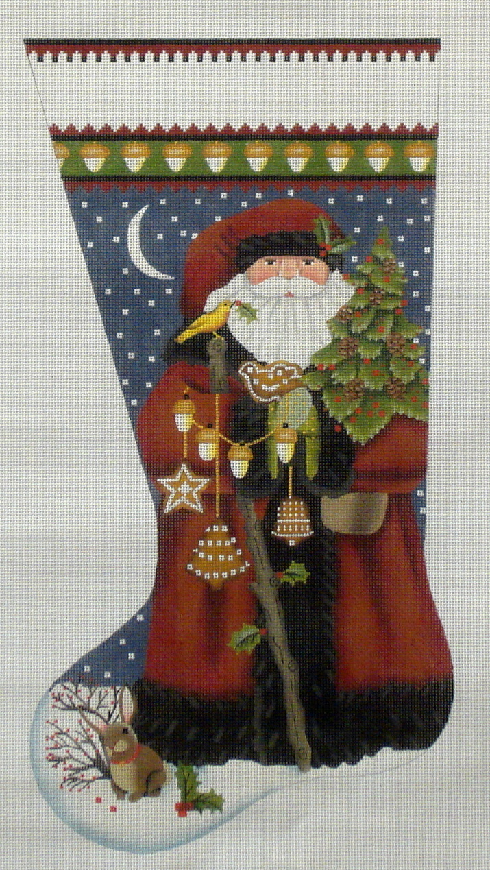 Wildwood Santa Stocking (handpainted by Melissa Shirley) 18*205-RR