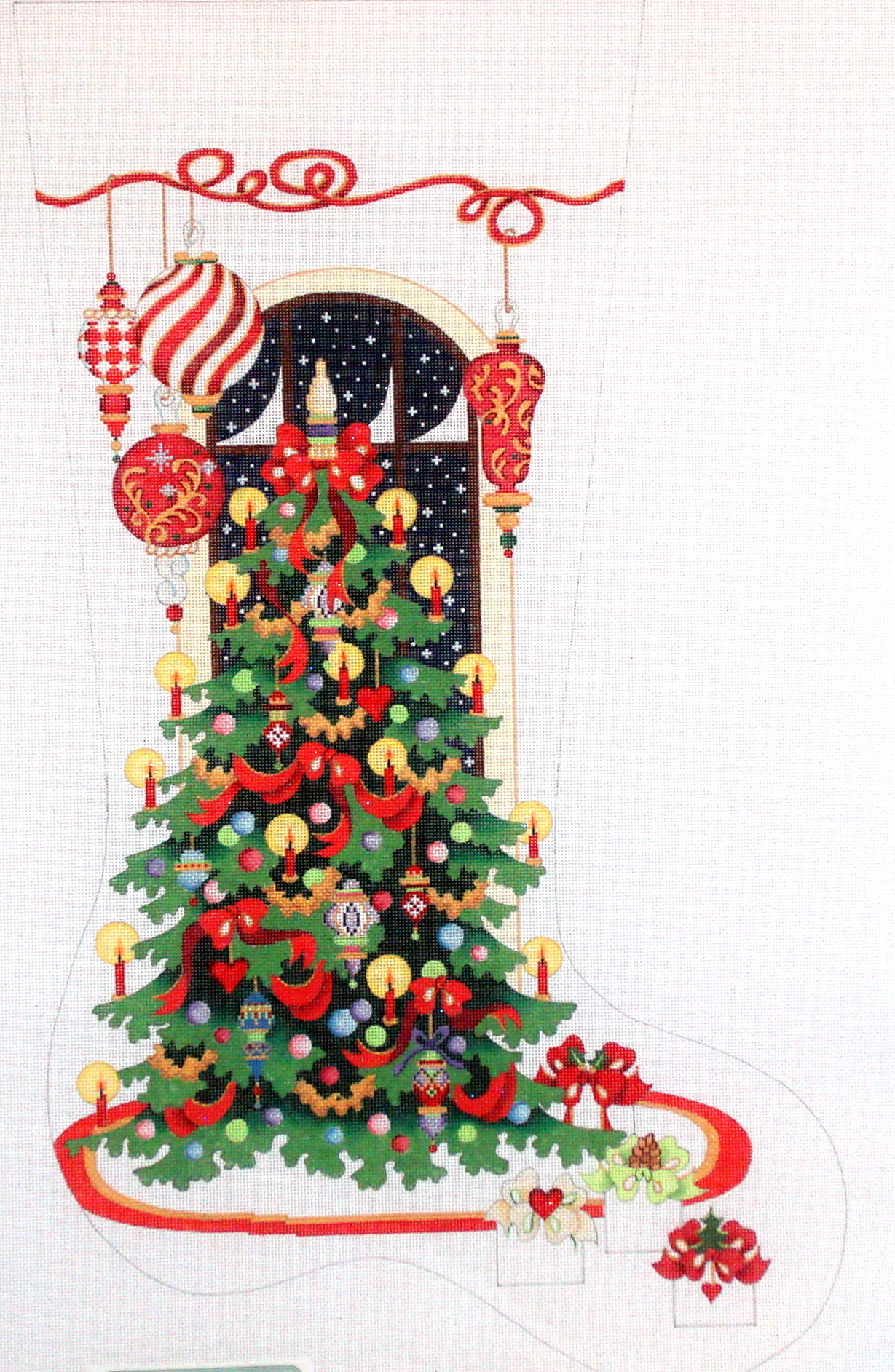 Large Contemporary with Tree (handpainted by Strictly Christmas) 19*CS-401