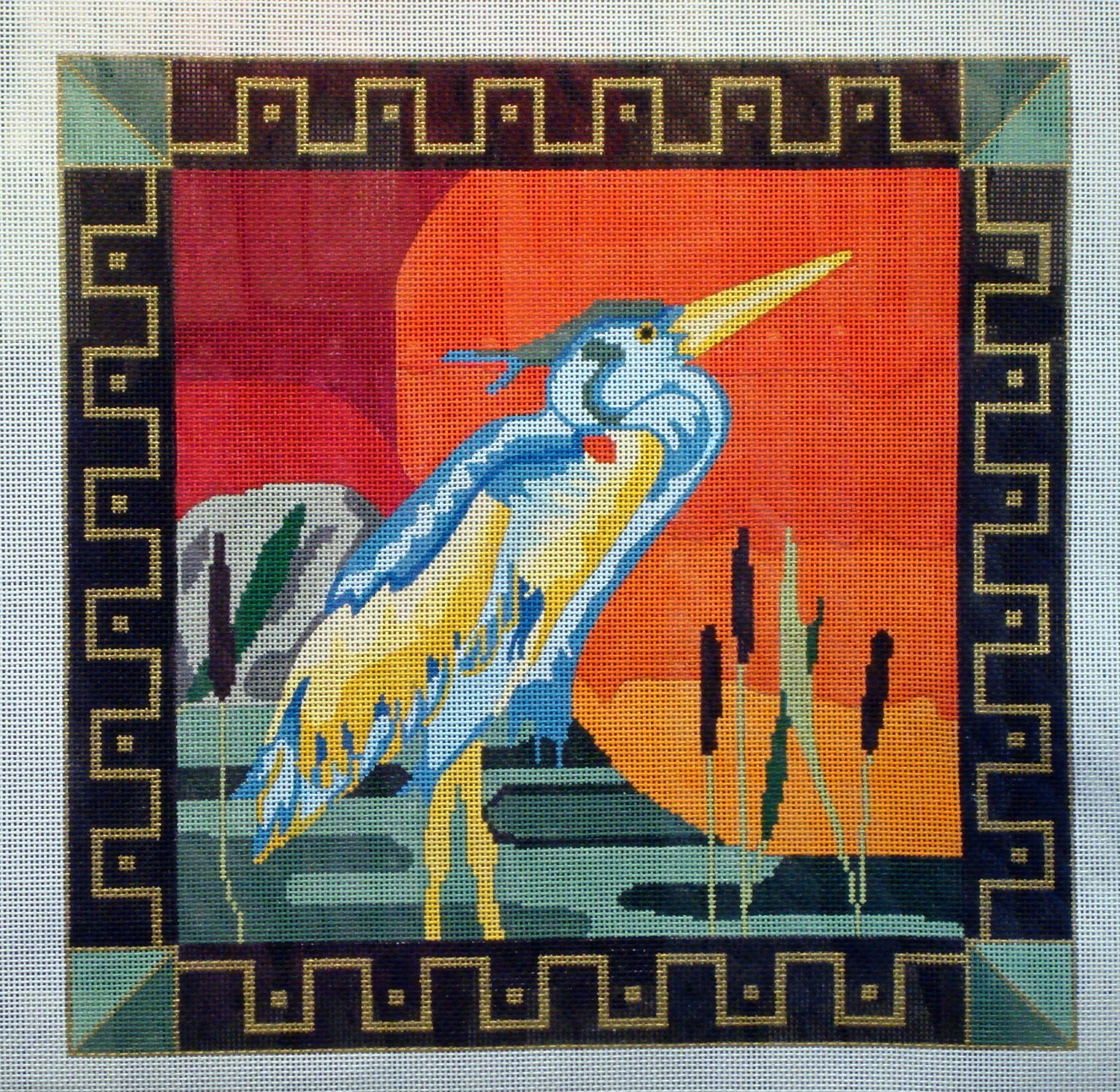 Bird at Sunset (Handpainted by Maps Designs) Bird at Sunset (Handpainted by Maps Designs)
