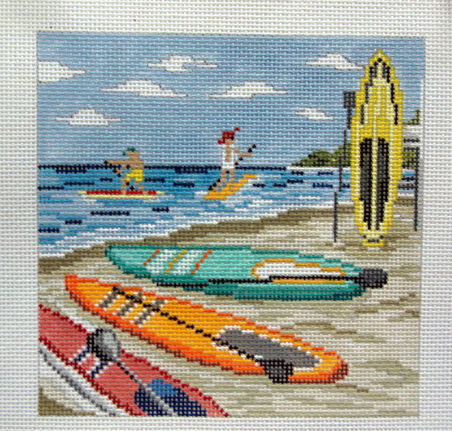 Paddle Boarding (handpainted from Needle Crossing) Paddle Boarding (handpainted from Needle Crossing)