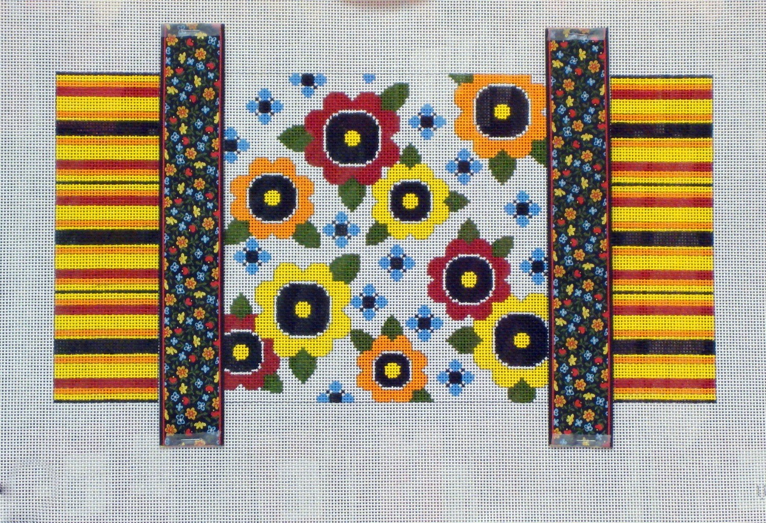 Wacky Flowers & Ribbons (Handpainted by JP Needlepoint) Wacky Flowers & Ribbons (Handpainted by JP Needlepoint)