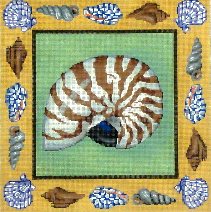 Nautilus Pillow (handpainted by All About Stitching) Nautilus Pillow (handpainted by All About Stitching)