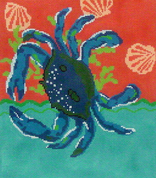 Blue Crab with Coral (Handpainted by The Point of It All Designs) Blue Crab with Coral (Handpainted by The Point of It All Designs)
