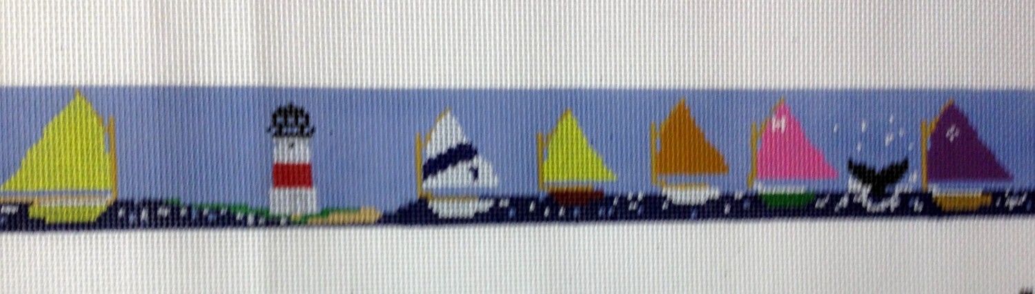 Sailboat Race Belt (Handpainted by Itz A Stitch) Sailboat Race Belt (Handpainted by Itz A Stitch)