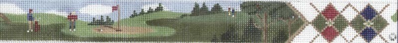 Men on Green Belt (Handpainted by Susan Roberts, a Tapestry Tent Design) Men on Green Belt (Handpainted by Susan Roberts, a Tapestry Tent Design)