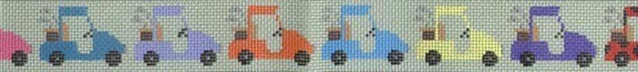 Parade of Golf Carts (Handpainted by JP Needlepoint Designs) Parade of Golf Carts (Handpainted by JP Needlepoint Designs)