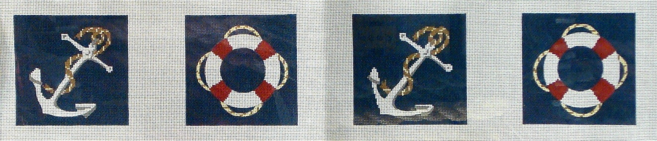 Anchor & Life Rings Coasters (handpainted by CBK) Anchor & Life Rings Coasters (handpainted by CBK)