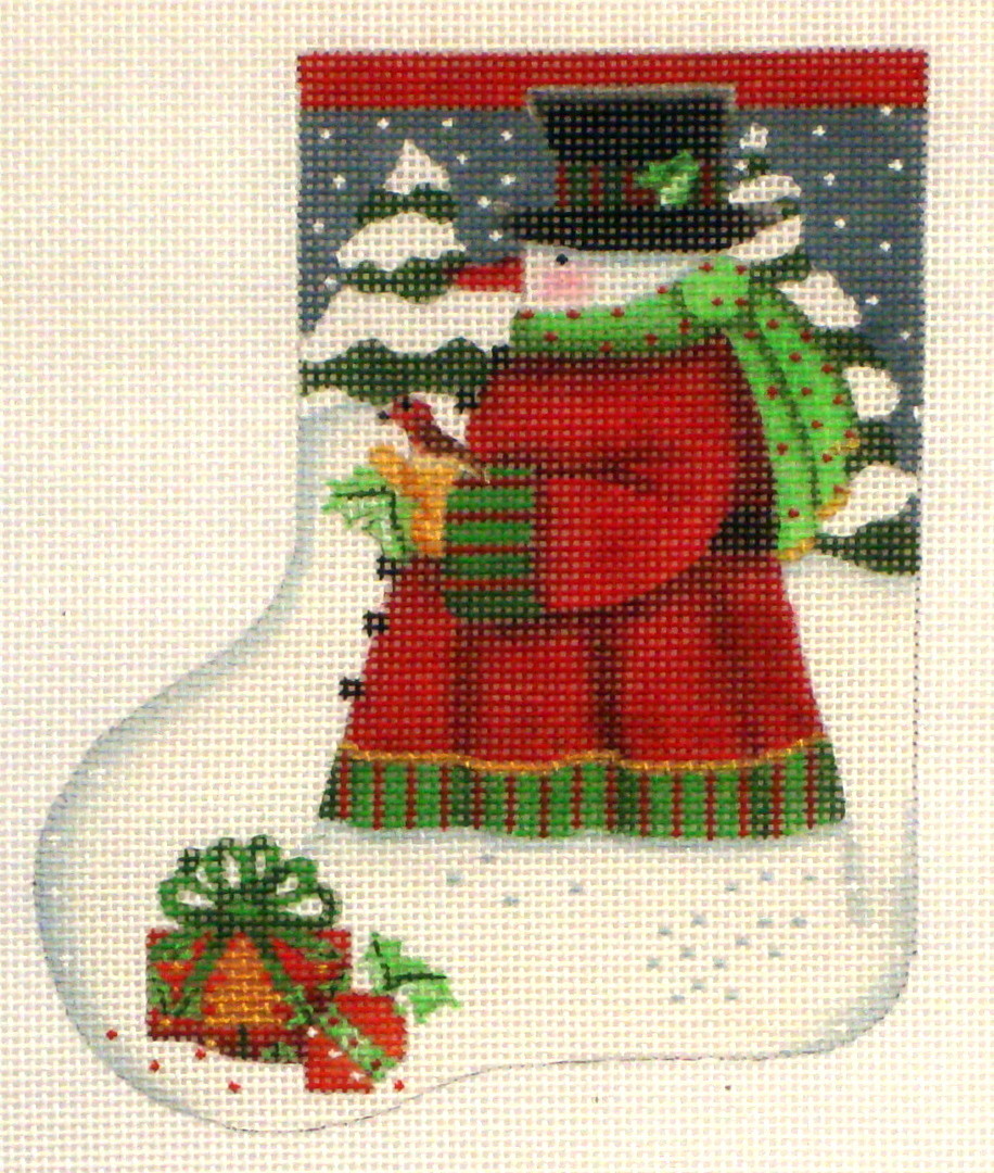 Red Bird Snowman Mini Sock (hand painted from Melissa Shirley) Red Bird Snowman Mini Sock (hand painted from Melissa Shirley)