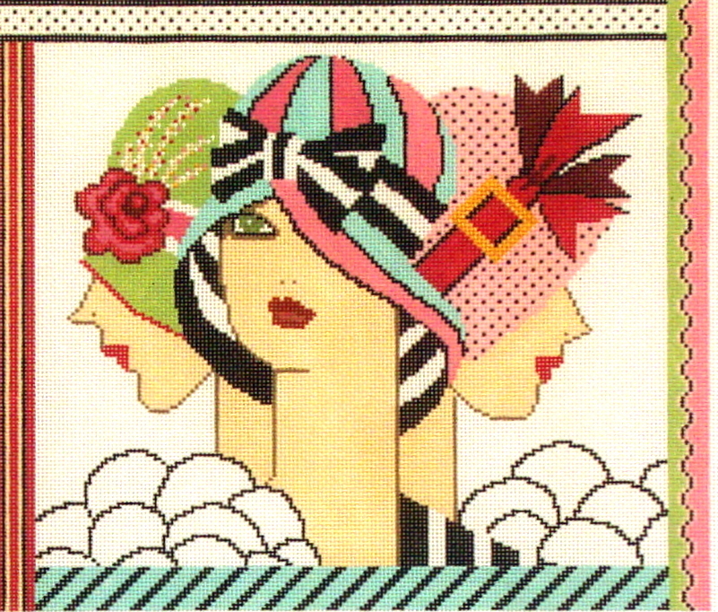 Hat Trick Trio (stitched painted from Shelley Tribbey Designs 19*FL48