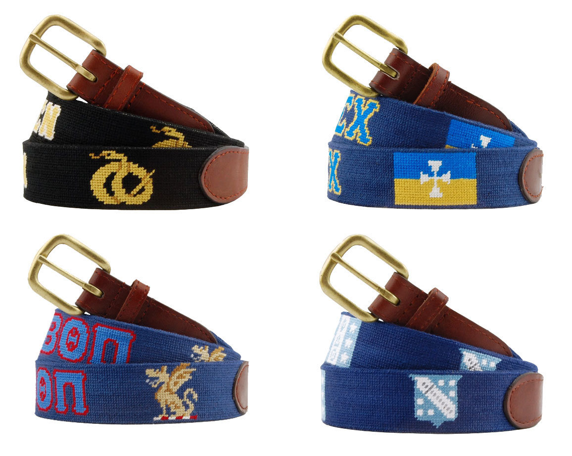 fraternity needlepoint belts