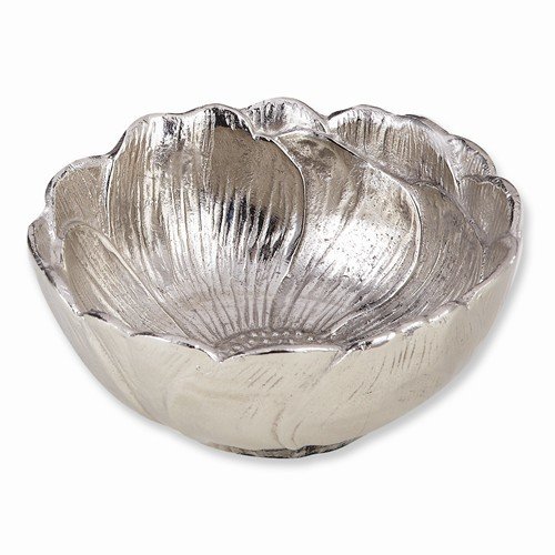 Nickel-Plated Aluminum Lotus Bowl Nickel-Plated Aluminum Lotus Bowl