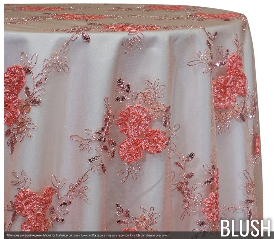 Blush Ribbon Lace Overlay