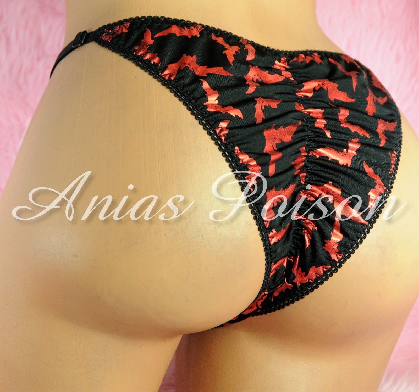 Adjustable Sides metallic shiny FOIL MANties Brazilian Cheeky cut string bikini sissy mens Sissy underwear panties