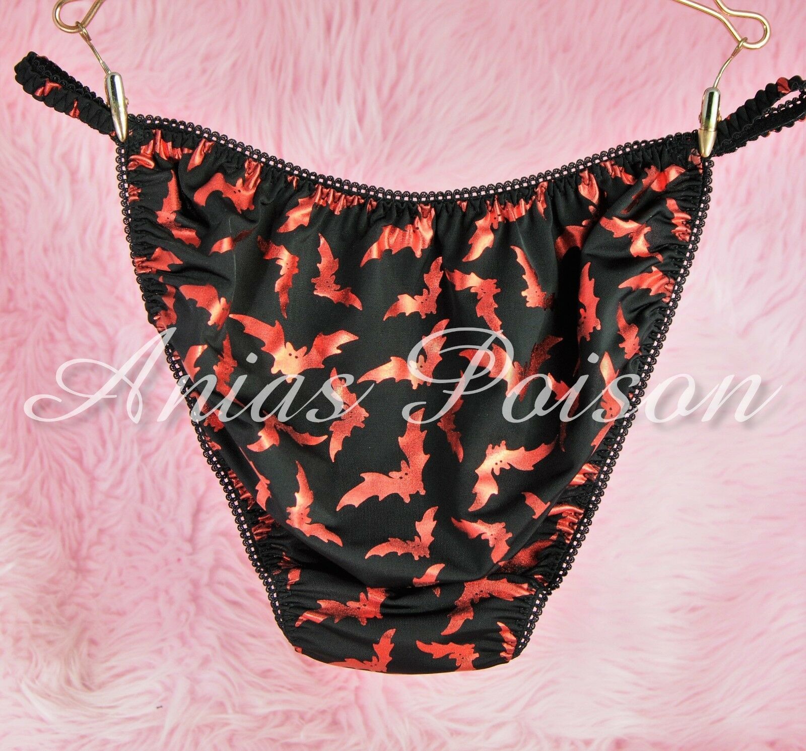 Spandex super stretch Foil Black Red Bats mens Sissy panties HALLOWEEN COLLECTION! S- XXL