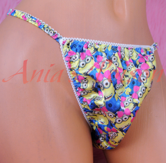Ania's Poison Minion 3 different Prints Super Rare 100% polyester string bikini sissy mens underwear panties