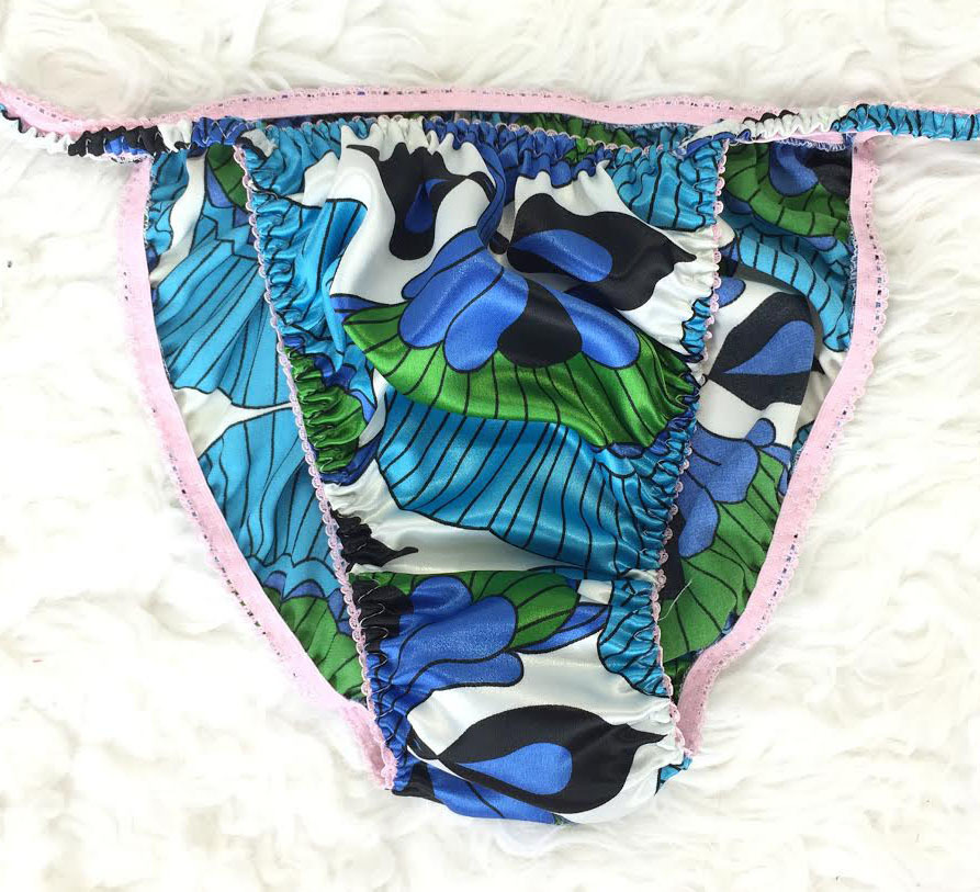 Exclusive Ania's Poison MANties Silky Smooth, Butter Soft floral string bikini panties like Joe the Boxer for Sissy MEN!