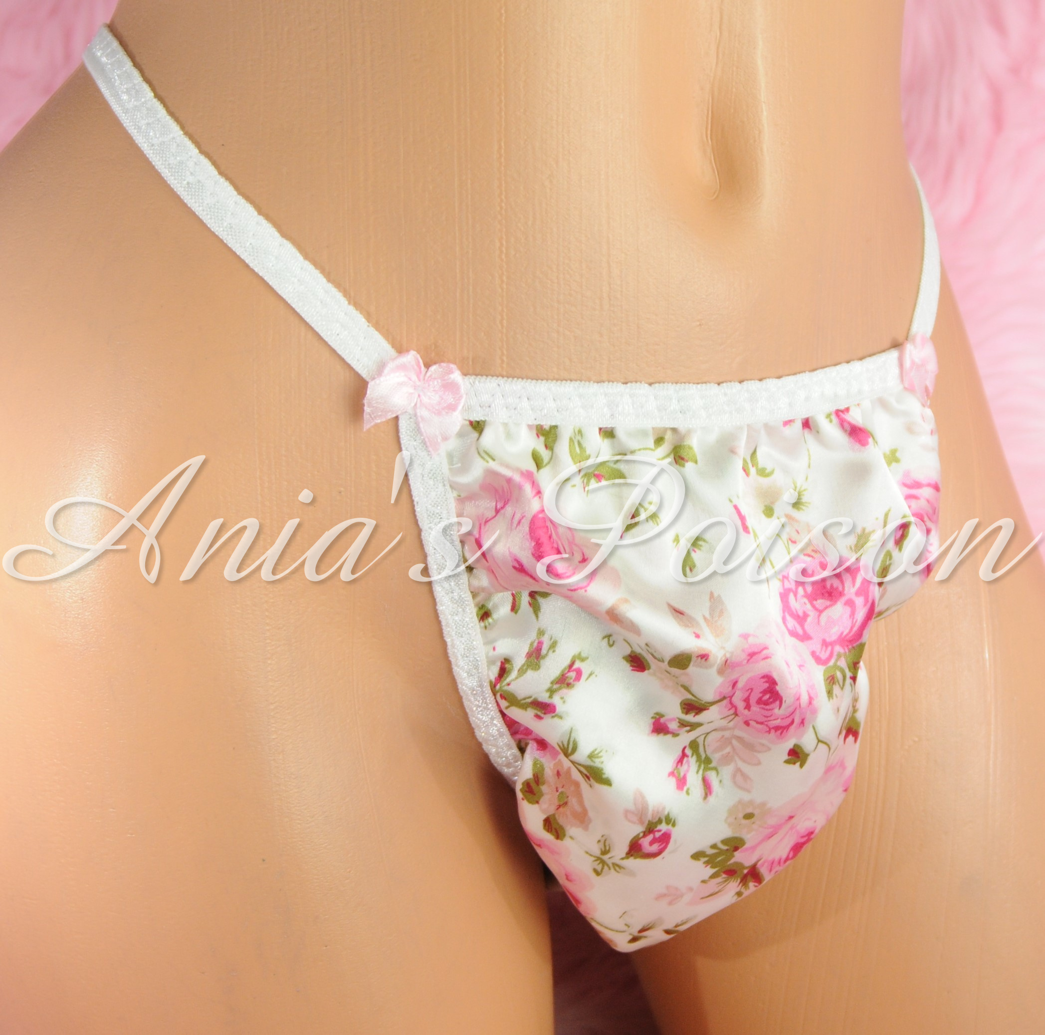 Mens pouch Front Micro scrunch butt satin string bikini With Front Lining - Pick a Color!