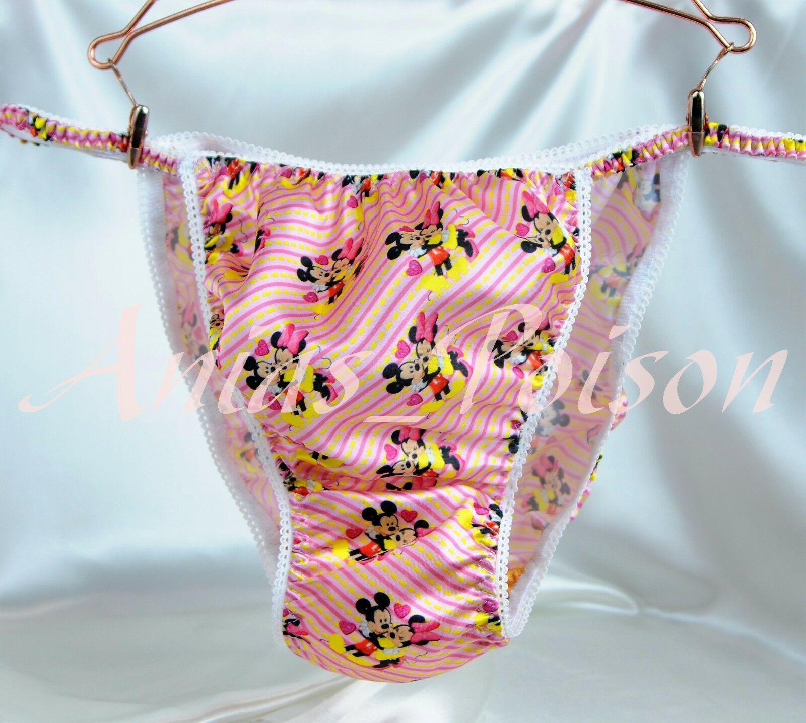 Adorable Little Princess Mouse cartoon Rare 100% polyester string bikini sissy mens underwear panties